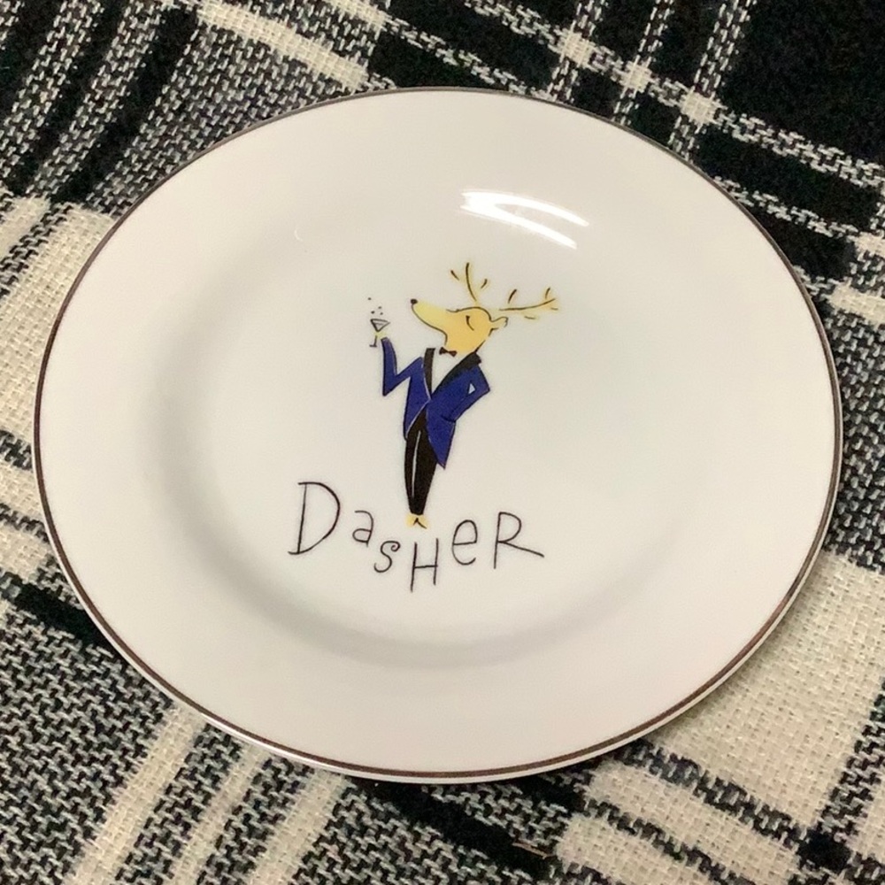 Dasher Reindeer pottery barn plate